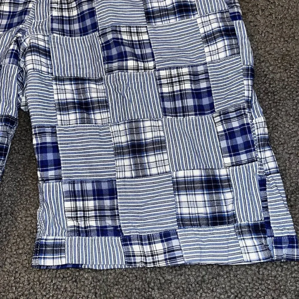 AMERICAN LIVING Madras Blue Plaid Real Sewn Patchwork Shorts - Preppy - Men's 38